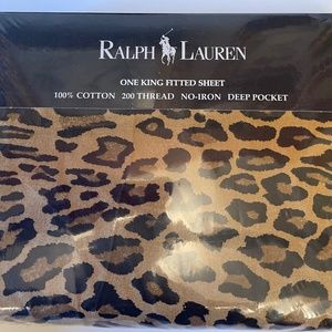 Ralph Lauren King Size Fitted Sheet   Aragon Leopard design - new in package
